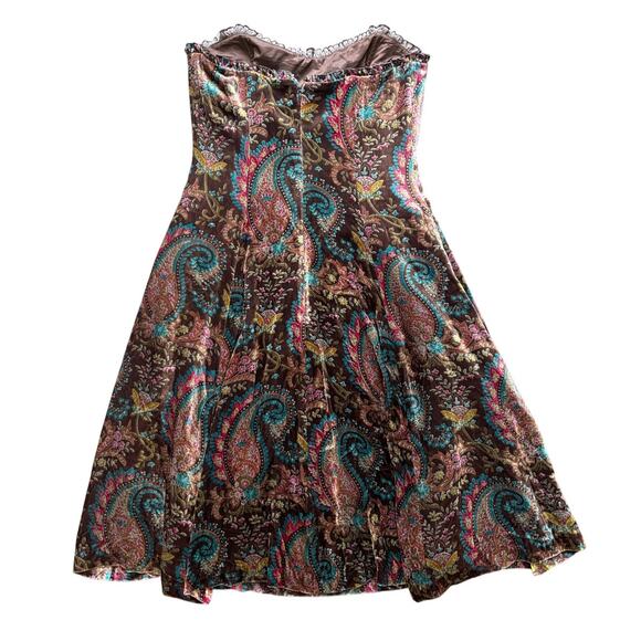 Shoshanna Vintage Paisley Strapless Dress 4 - Picture 2 of 6